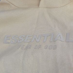 Fear of God Essentials Beige Textured Hoodie